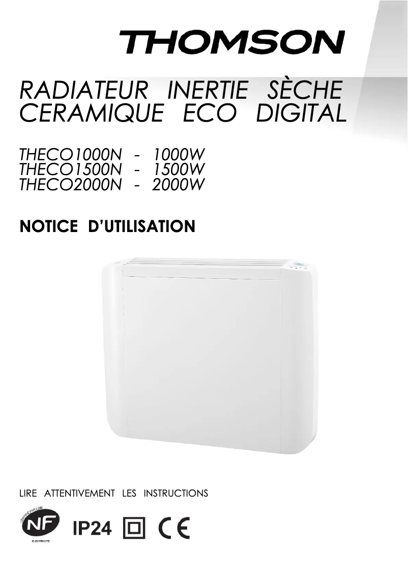 Image de la première page du manuel de l'appareil THECO1000N