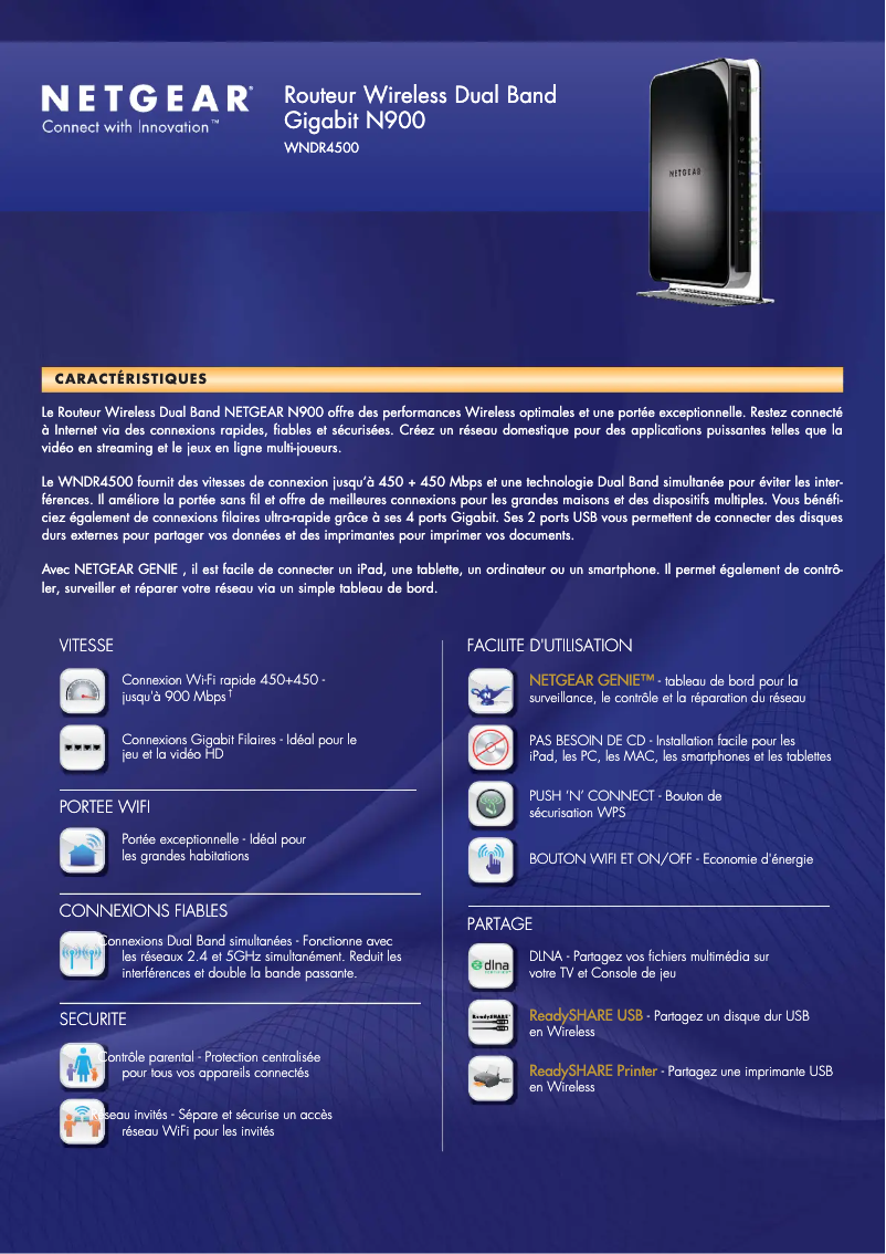 Image de la première page du manuel de l'appareil WNDR4500