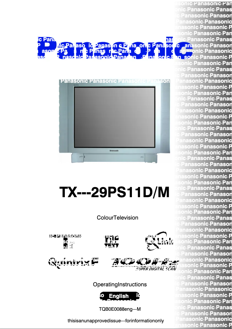 Página 1 del manual Manual de usuario Panasonic TX-29PS11DM