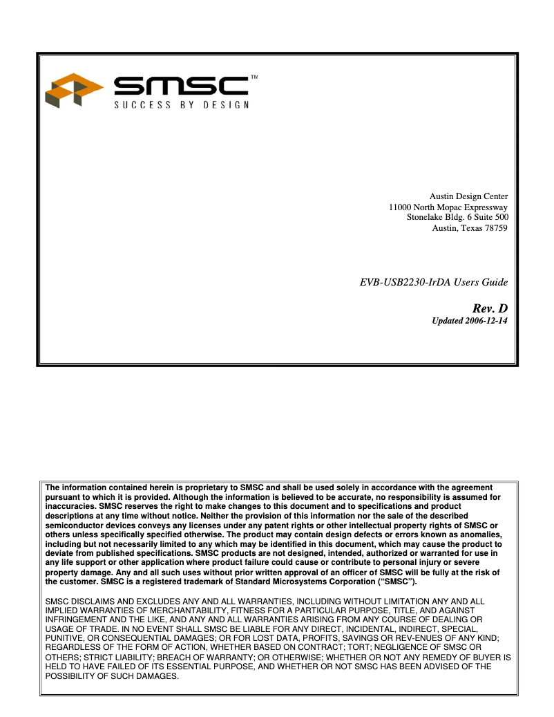 Página 1 del manual Manual de usuario Microchip EVB-USB2230-IrDA