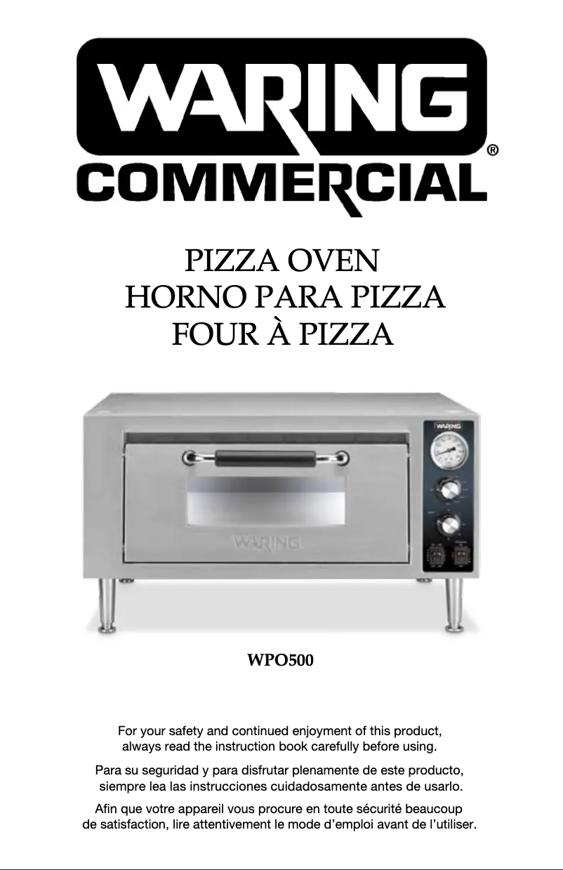 Página 1 del manual Manual de usuario Waring Commercial WPO500