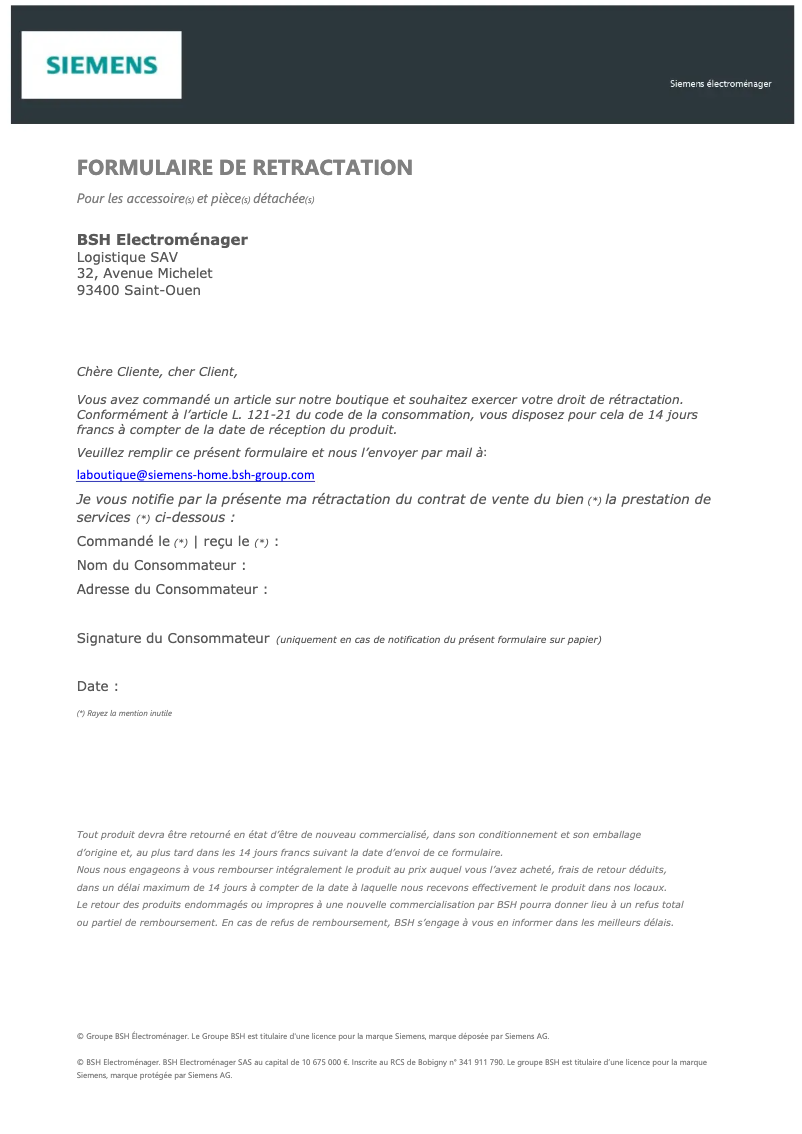 Page 1 de la notice Mode d'emploi Siemens HR578G5S6