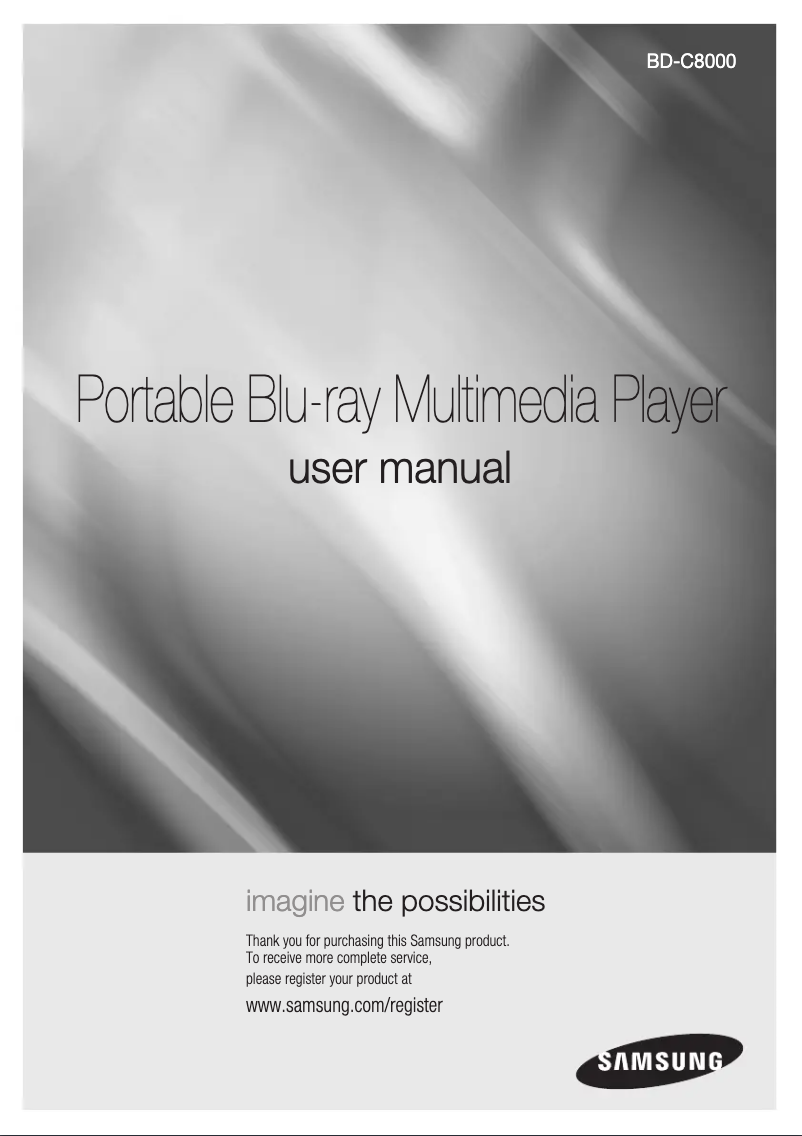 Page n°1 - Manuel utilisateur Samsung BD-C8000