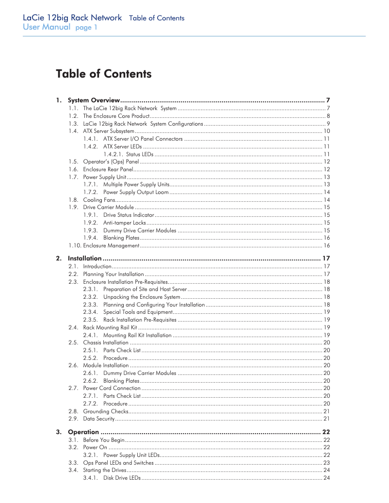 Page 1 de la notice Manuel utilisateur LaCie 12big Rack Network