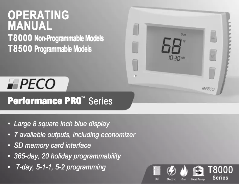 Página 1 del manual Manual de usuario PECO T8532-001