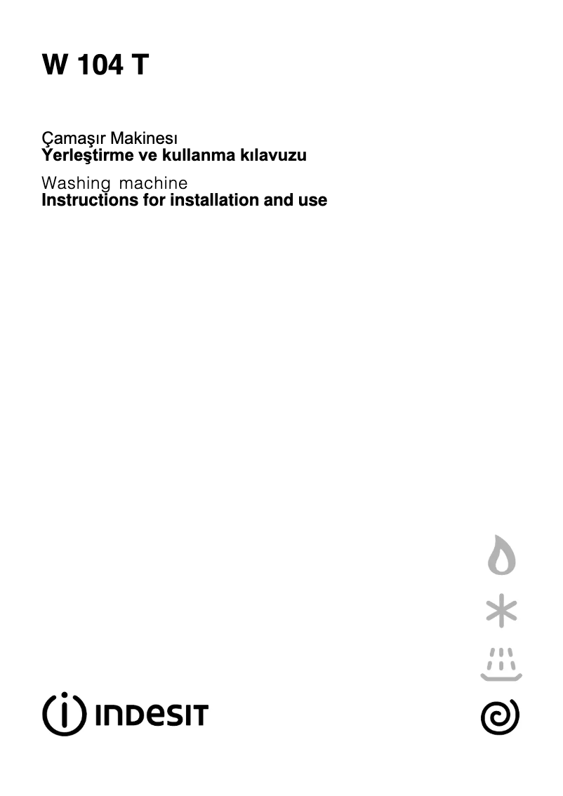Page n°1 - Manuel utilisateur Indesit W 104 T (TK)