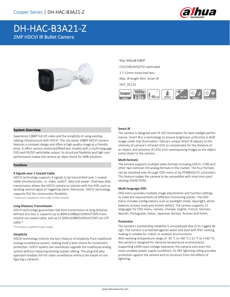 Image de la première page du manuel de l'appareil HAC-B3A21-Z