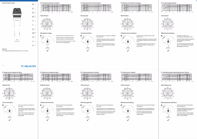 Page 1 de la notice Guide de démarrage rapide TC Helicon MP-60