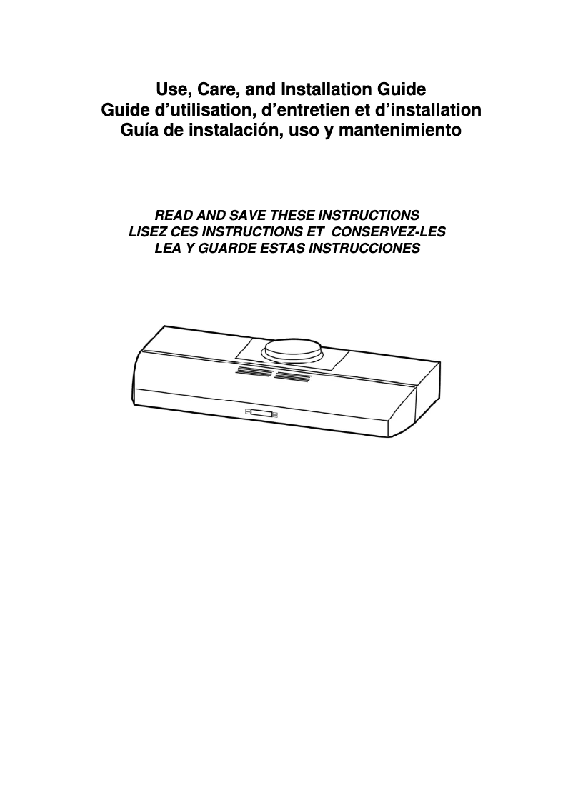 Page n°1 - Guide d'installation Elica Bellagio EBL436SS