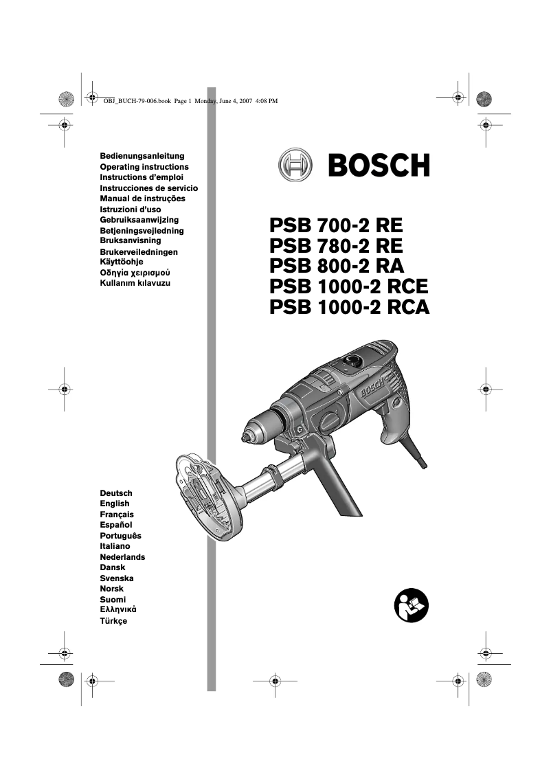Page 1 de la notice Manuel utilisateur Bosch PSB 700-2 RE