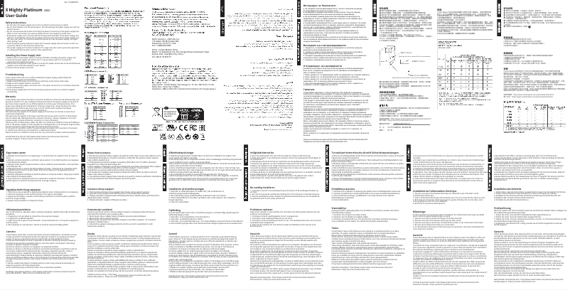 Page n°1 - Manuel utilisateur Cooler Master X Mighty Platinum 2000