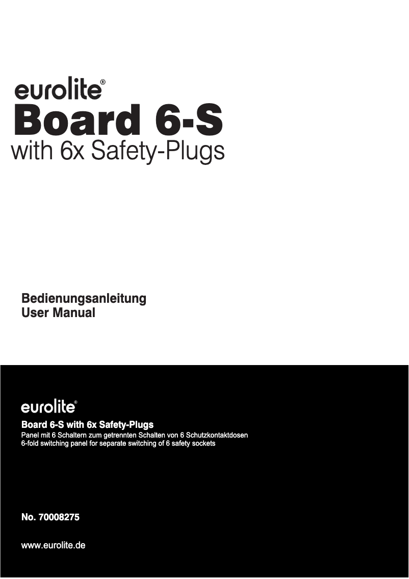 Page 1 de la notice Manuel utilisateur Eurolite Board 6-S