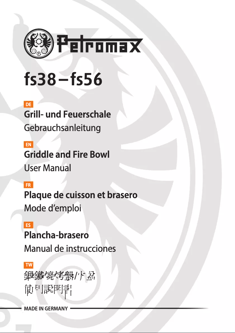 Page n°1 - Manuel utilisateur Petromax fs38