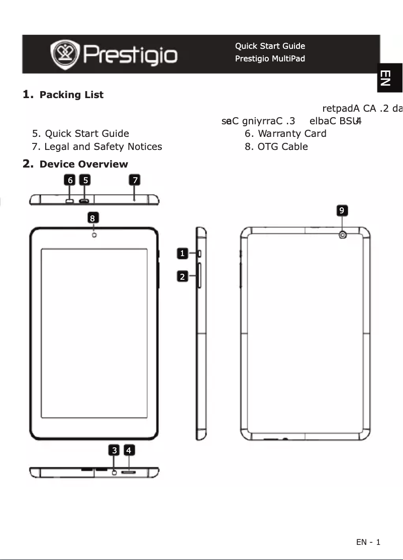 Page n°1 - Manuel utilisateur Prestigio MultiPad 7.0 Ultra Duo