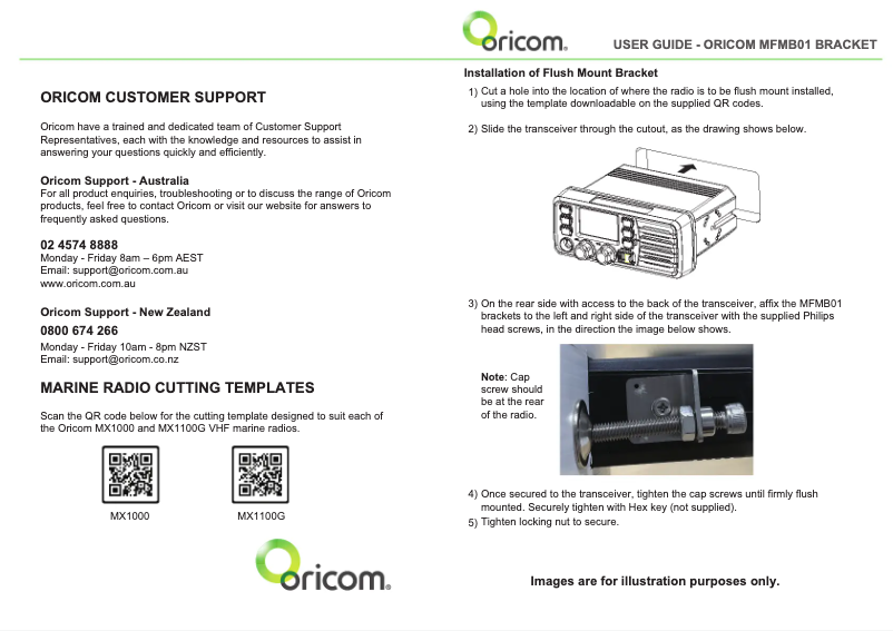 Page 1 de la notice Manuel utilisateur Oricom MFMB01