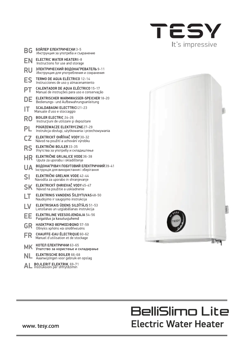 Image de la première page du manuel de l'appareil BelliSlimo Lite 50