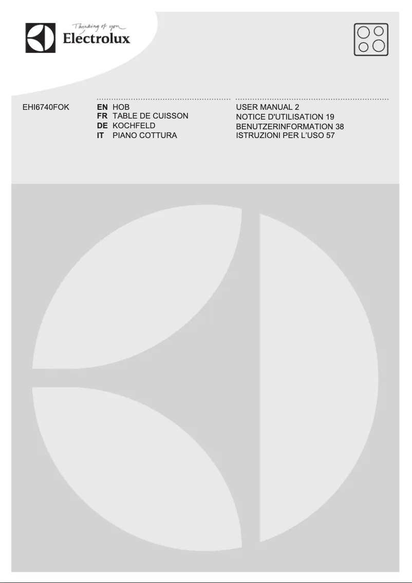 Page n°1 - Manuel utilisateur Electrolux EHI6740FOK