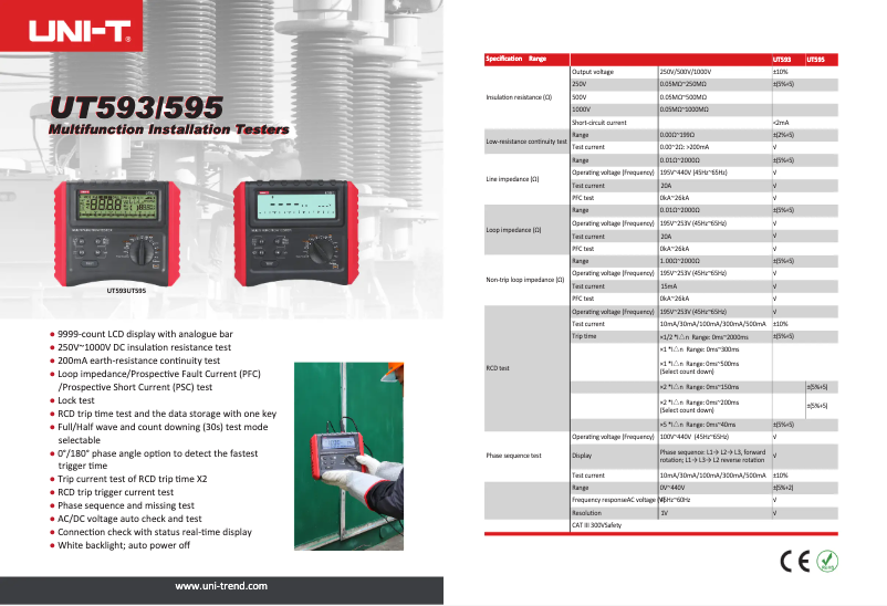 Image de la première page du manuel de l'appareil UT595