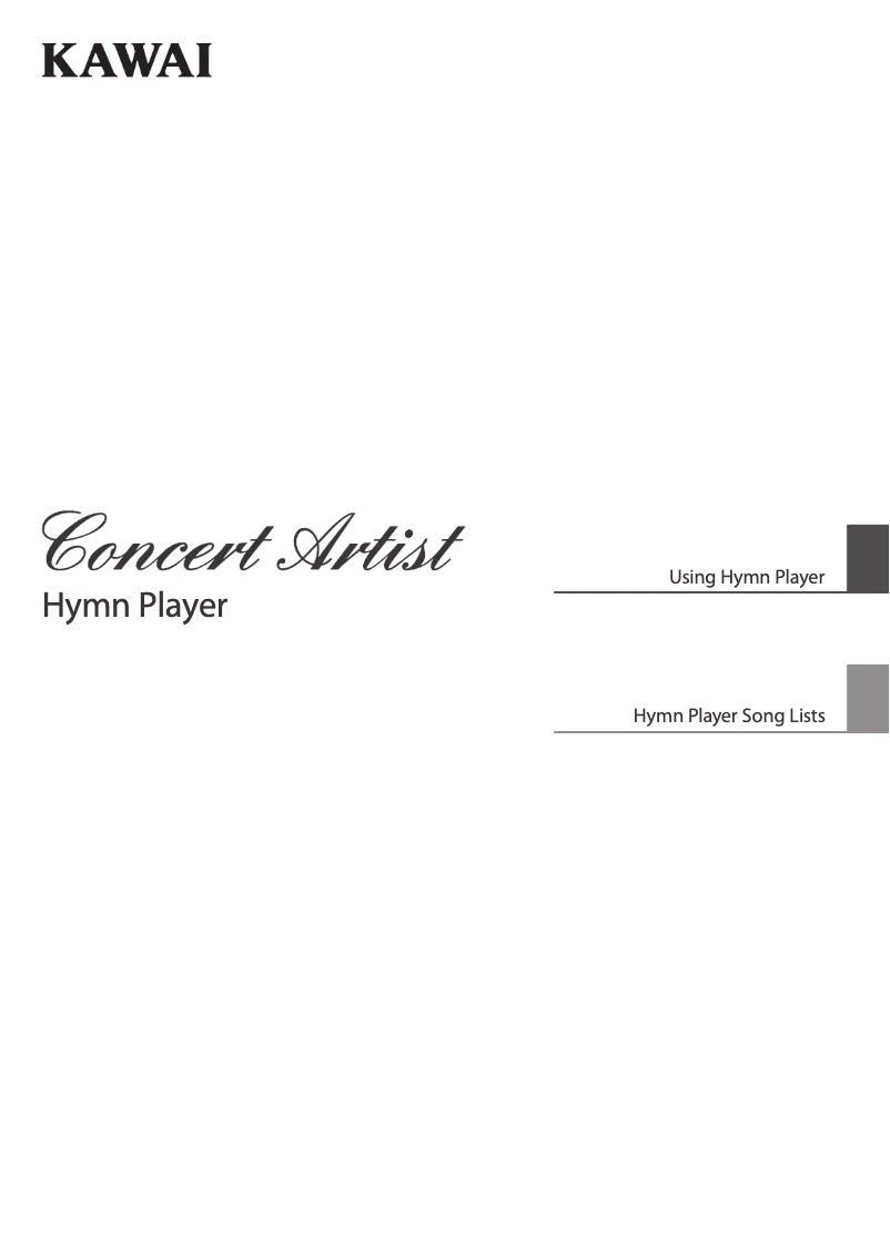 Page 1 de la notice Manuel utilisateur Kawai Concert Artist Hymn Player