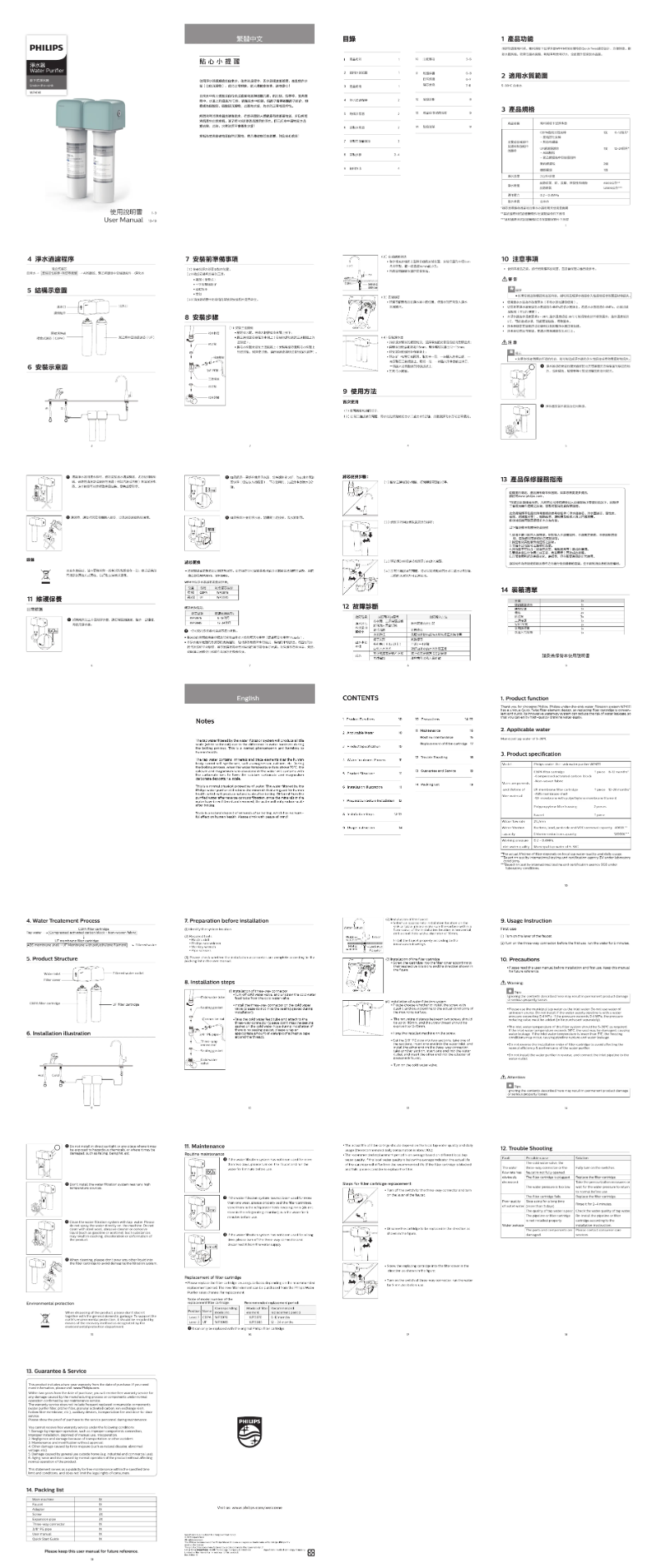 Page n°1 - Manuel utilisateur Philips WP4141