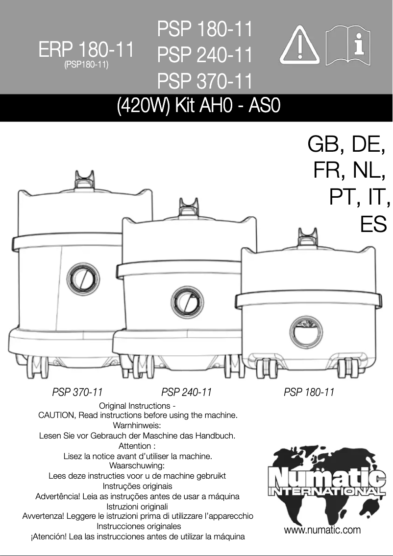 Image de la première page du manuel de l'appareil ReFlo ERP180-11