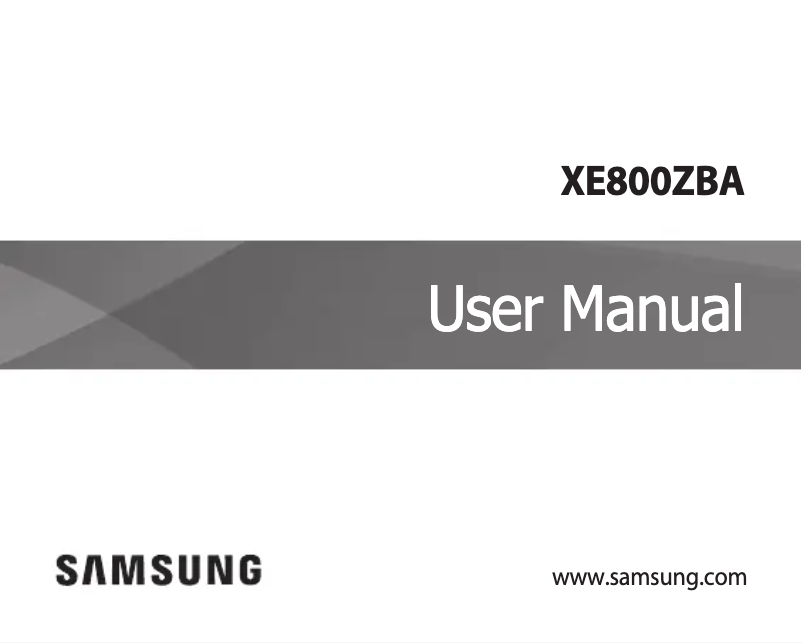 Image de la première page du manuel de l'appareil XE800ZAA