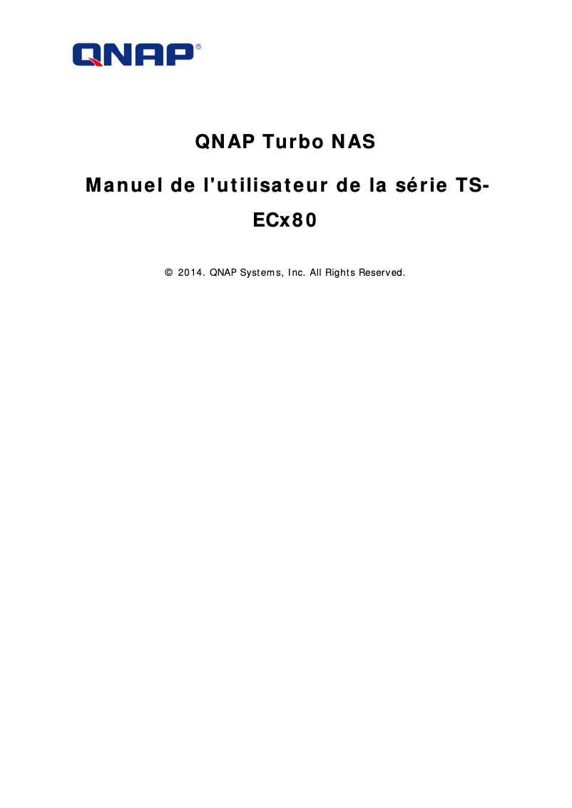 Page 1 de la notice Manuel utilisateur QNAP TS-EC880U R2