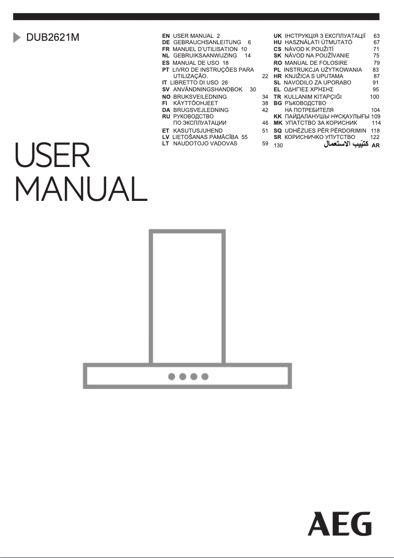 Page 1 de la notice Manuel utilisateur AEG DUB2621M