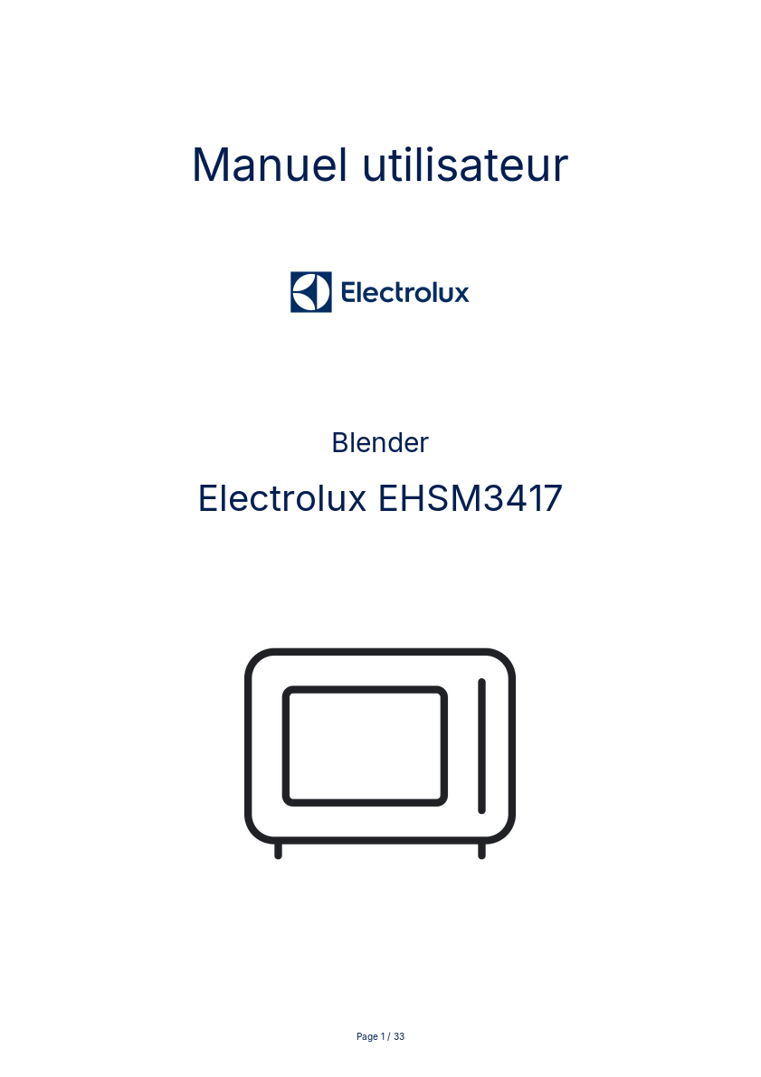 Image de la première page du manuel de l'appareil EHSM3417