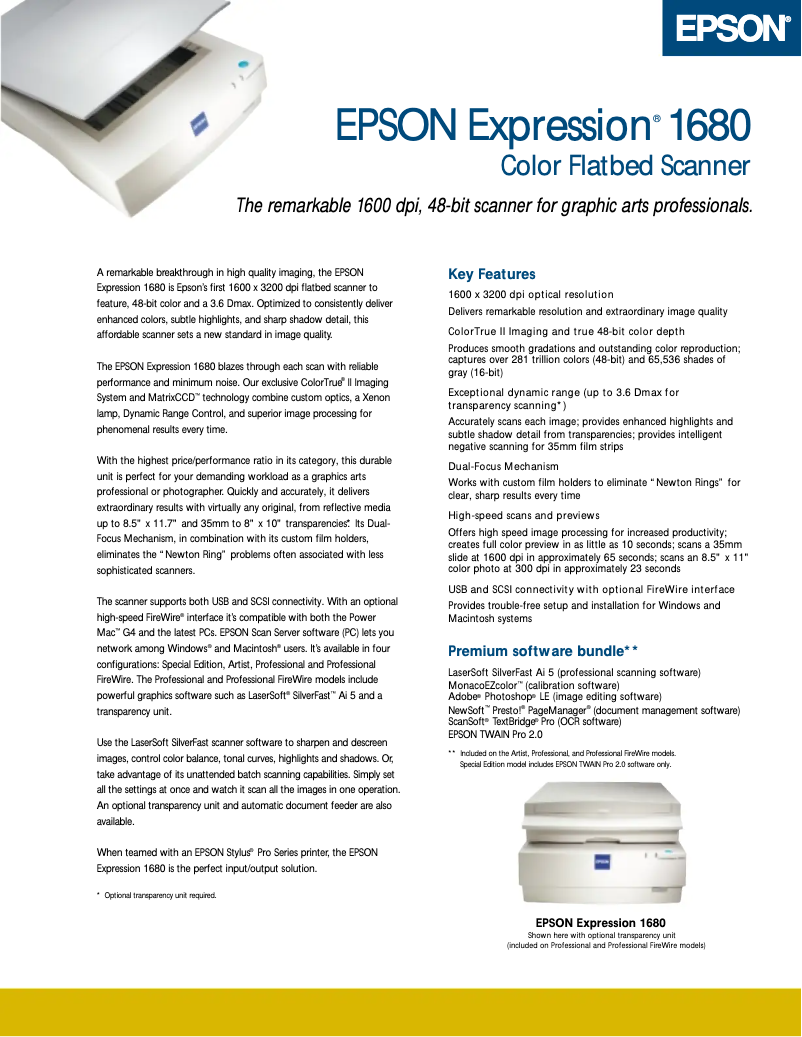 Imagen de la primera página del manual del dispositivo Expression 1680