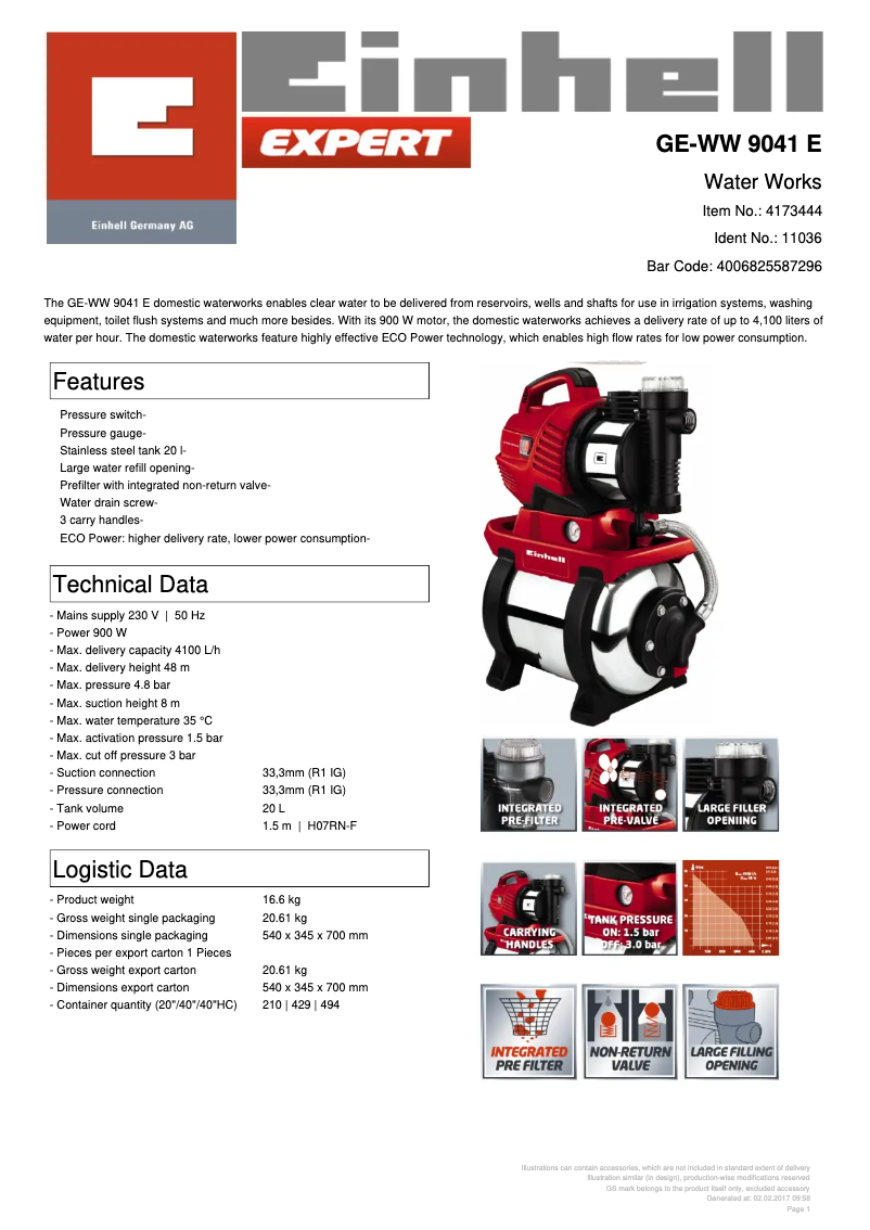 Image de la première page du manuel de l'appareil GE-WW 9041 E