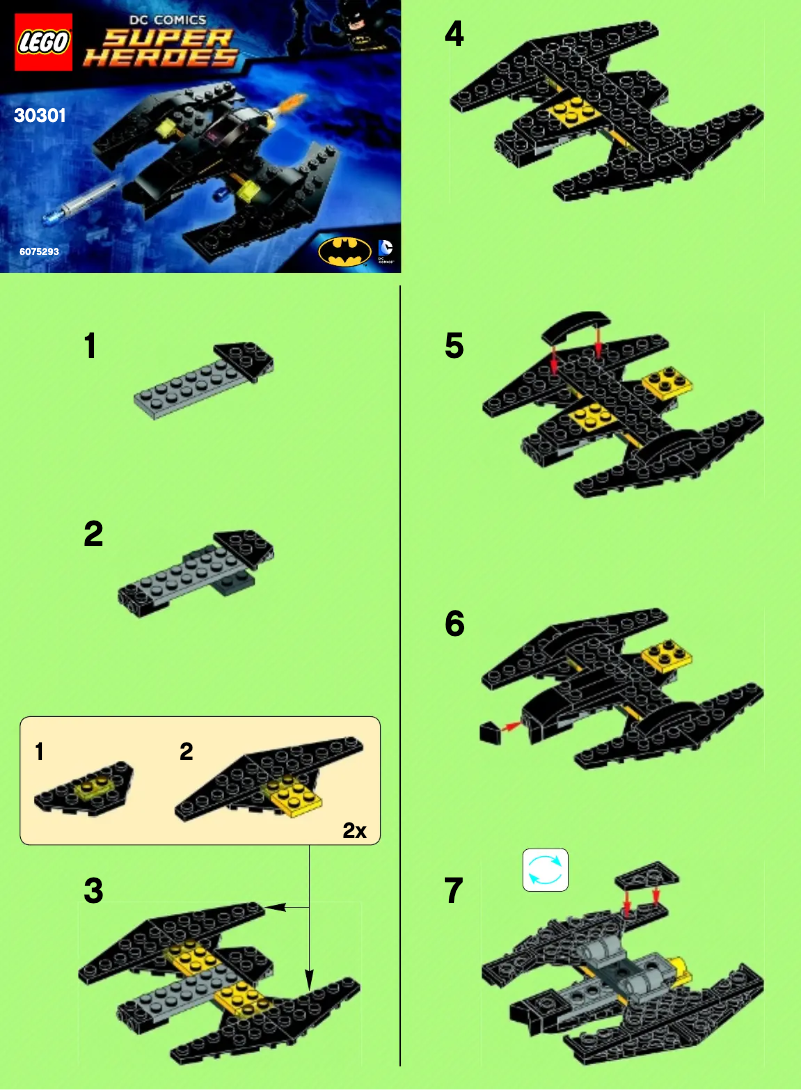 Page 1 de la notice Manuel utilisateur Lego Batwing 30301
