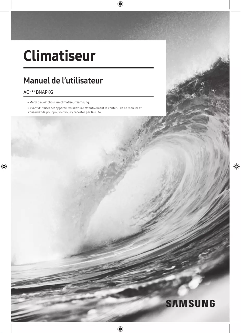 Page 1 de la notice Manuel utilisateur Samsung AC026BNAPKG