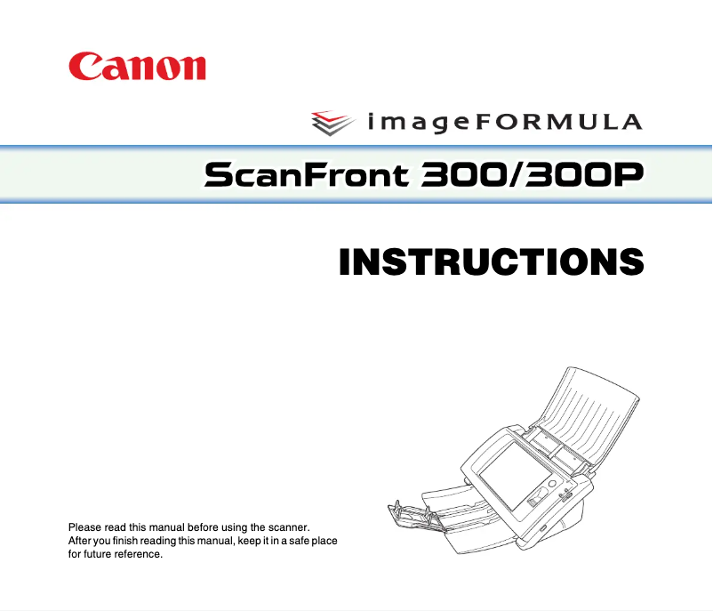 Page n°1 - Manuel utilisateur Canon imageFormula ScanFront 300