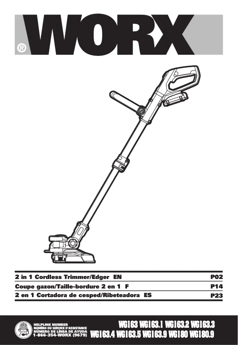 Page 1 de la notice Manuel utilisateur Worx WG163.9