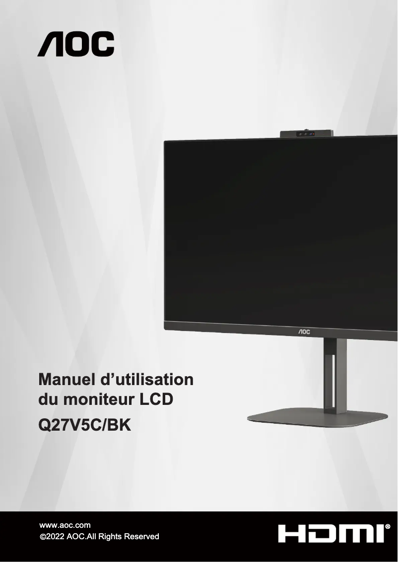 Page n°1 - Manuel utilisateur AOC Q27V5CW