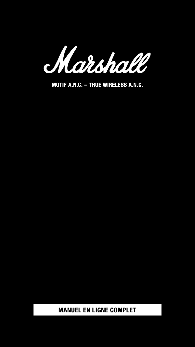 Page 1 de la notice Manuel utilisateur Marshall Motif A.N.C.