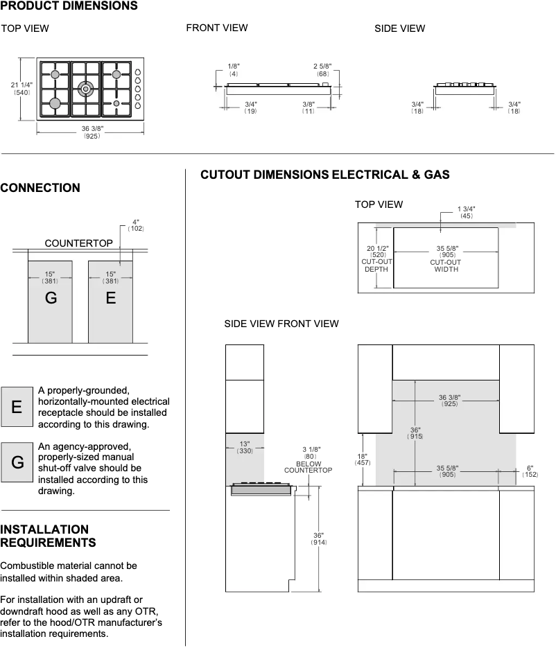 Page 1 de la notice Instructions / montage Bertazzoni PROF365QBXT