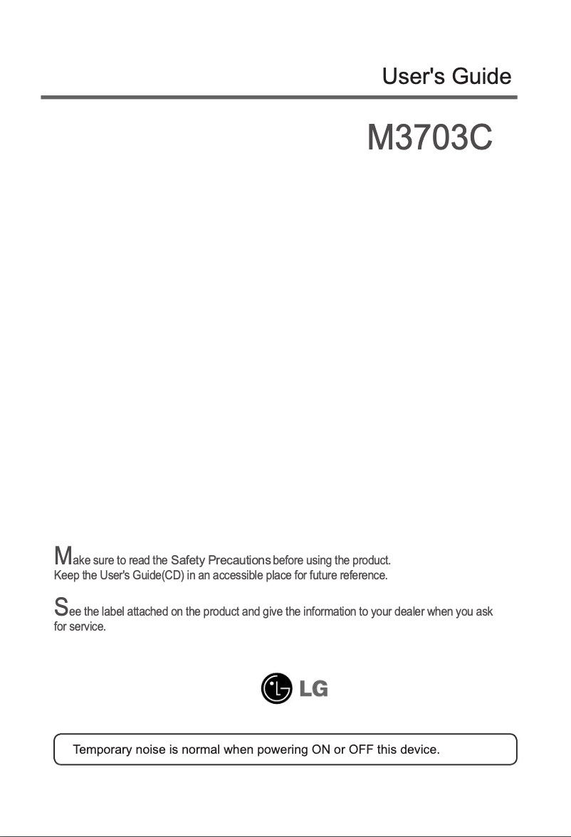 Page n°1 - Manuel utilisateur LG M3703CCBH