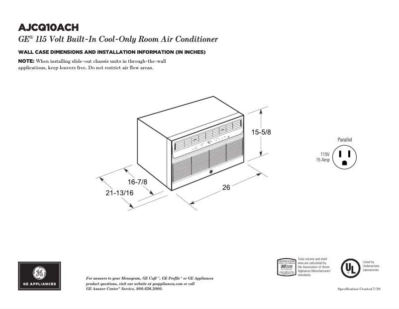 Image de la première page du manuel de l'appareil AJCQ10ACH