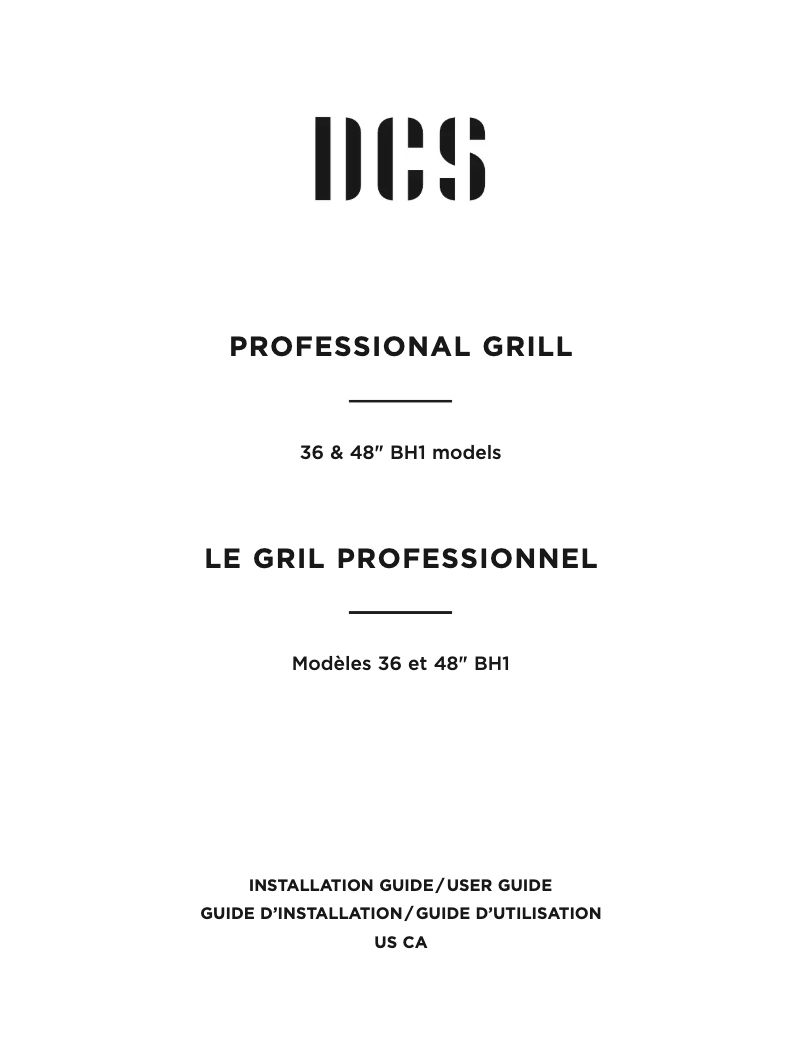 Page 1 de la notice Manuel utilisateur DCS BH1