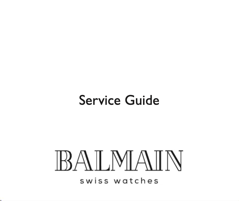 Page n°1 - Manuel utilisateur Balmain Classic R