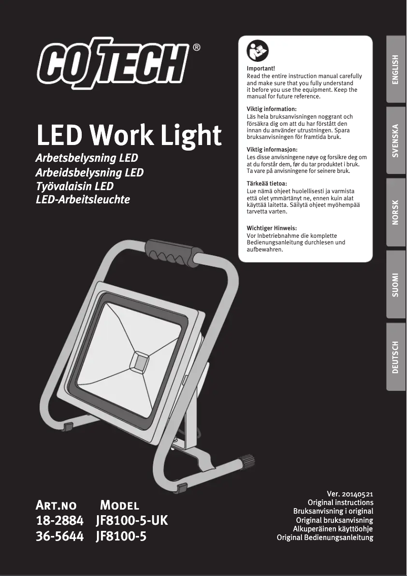Page 1 de la notice Manuel utilisateur Cotech JF8100-5