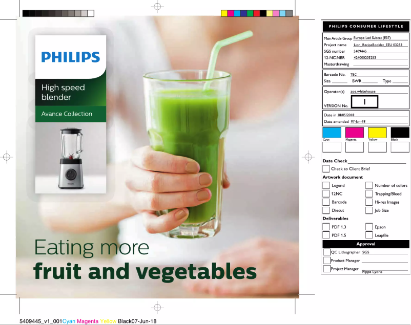 Page n°1 - Brochure Philips Avance Collection HR3655
