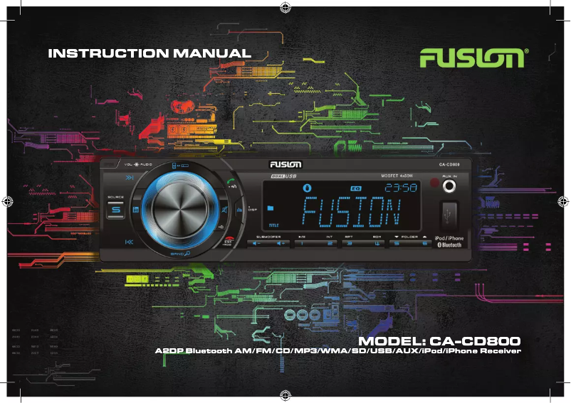 Page 1 de la notice Manuel utilisateur Fusion CA-CD800