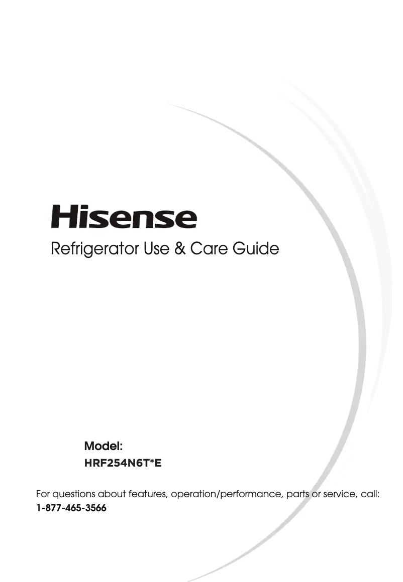 Page 1 de la notice Manuel utilisateur Hisense HRF254N6TSE