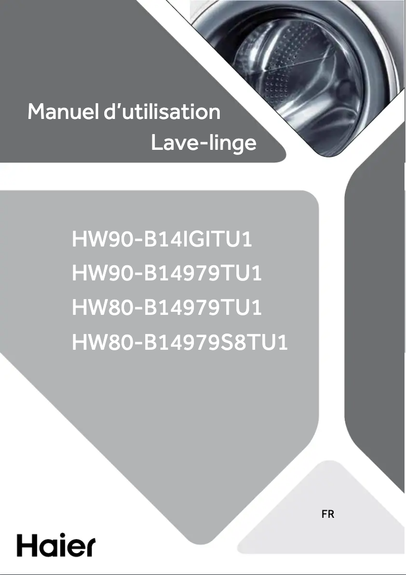 Page 1 de la notice Manuel utilisateur Haier HW90-B14979TEU1