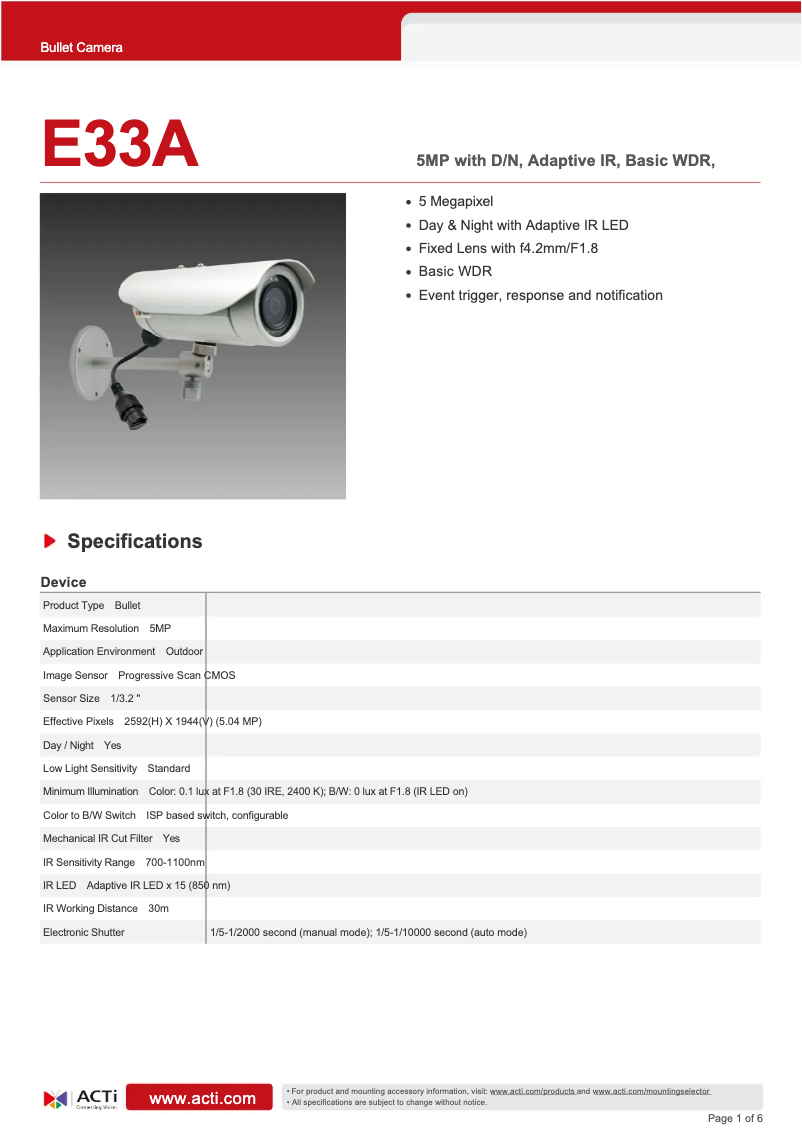 Image de la première page du manuel de l'appareil E33A