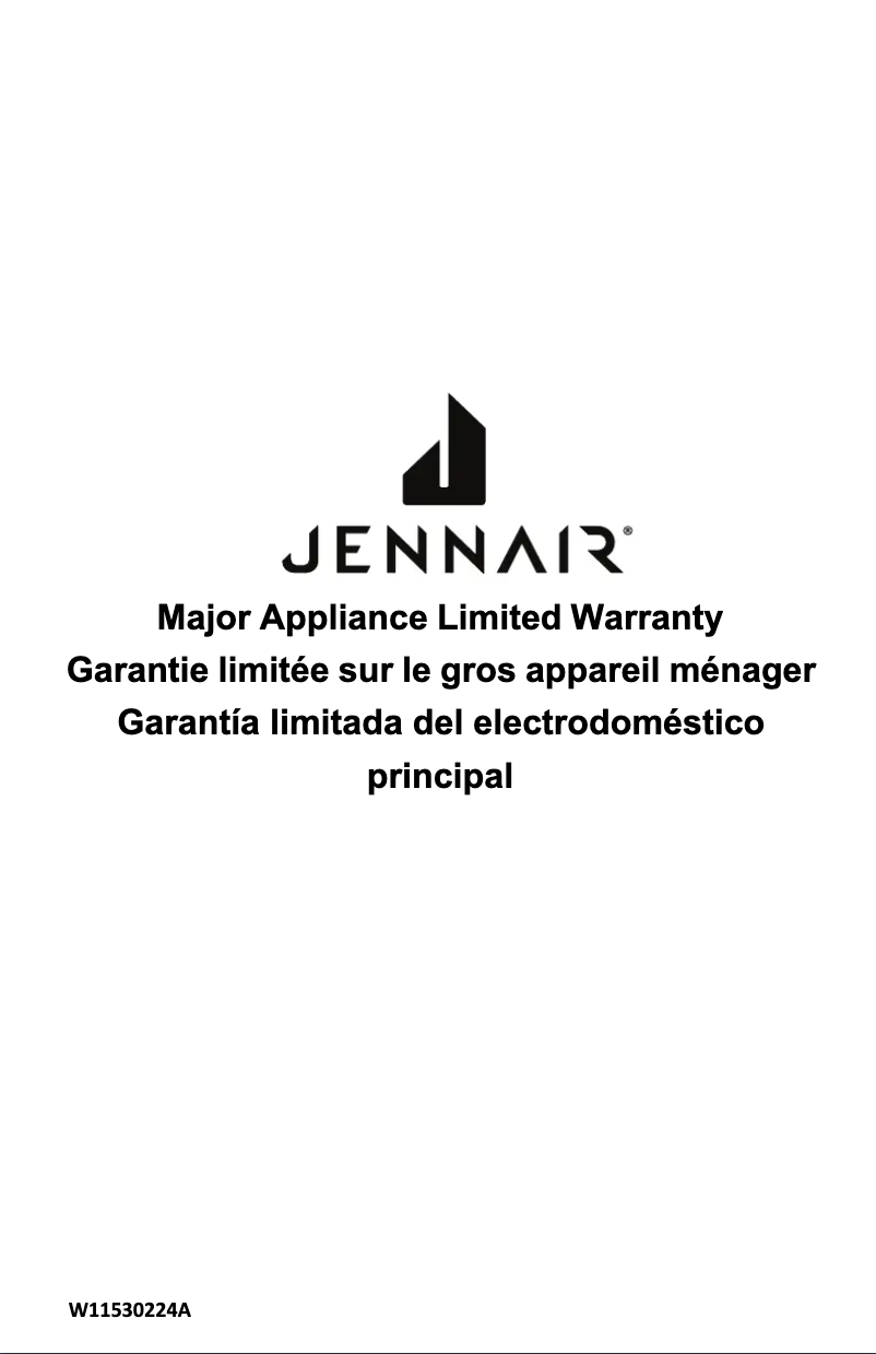 Página 1 del manual Información de garantía JennAir JFFCC72EFS