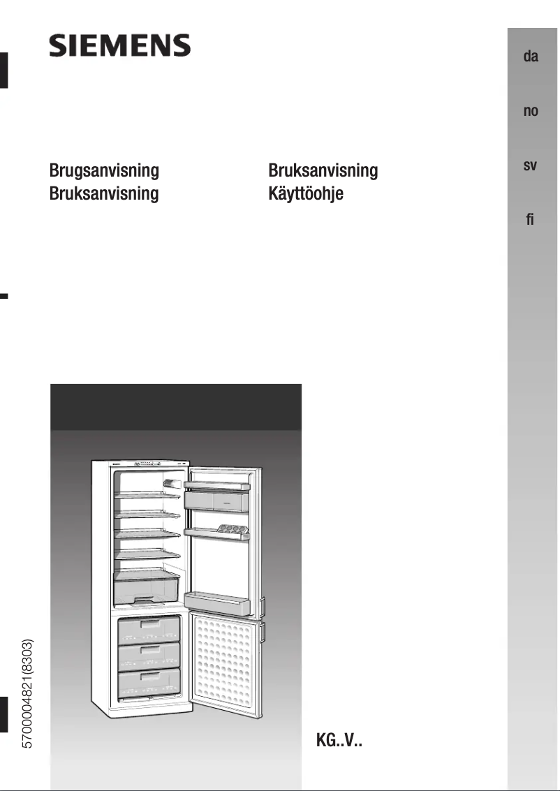 Page n°1 - Manuel utilisateur Siemens KG26V421IE